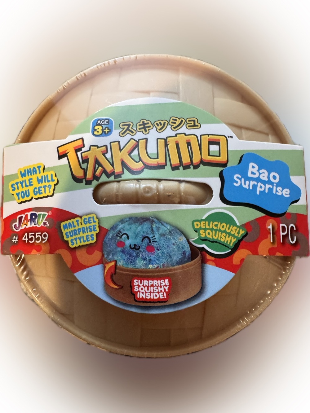 RARE aqua glitter Jaru #4559 Takumo surprise bao bun squishy fidget sensory NWT